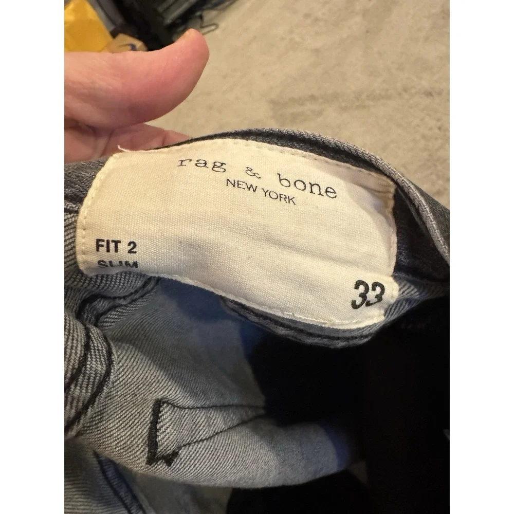rag & bone Standard Issue Fit 2 Slim Leg  Gray Jeans Pants Men's 33/32 (Y1)